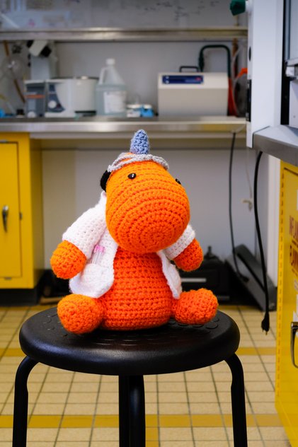 Sire Gilbert de Crochet mascotte du laboratoire